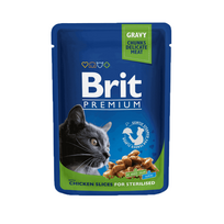 kaciu maistas sterilizuotoms brit - BRIT Premium konservai Chicken Slices Sterilised 100g - 3 nuotrauka