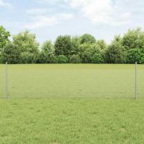 vidaXL Vištų tinklo tvoros rinkinys, 2 vnt., cinkuotas plienas, 25 x 0.5 m