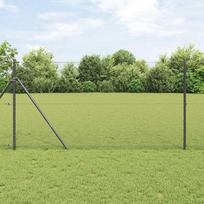 tvoros stulpas 10*10 - vidaXL Šešiakampė tvora, pilka (Grey), 1.4 x 10 m, plienas - 2 nuotrauka