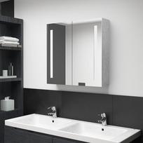 vidaXL Veidrodinė vonios spintelė su LED apšvietimu, Betono pilka (Concrete Grey)