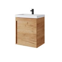 spintos spinteles - Vonios spintelė su praustuvu Riva WTU-50GE-PM ąžuolo (Gold Oak) - 1 nuotrauka