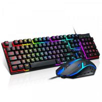 gaming pele - T-Wolf TF200 LED žaidimų klaviatūra ir pelė (Juoda) - 1 nuotrauka