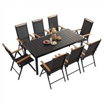 Lauko baldų komplektas Mirpol Izzy, juodas (Black), 8 vietų