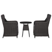 Lauko baldų komplektas Sodo Bistro, 3 dalių, juodas (Black), ratanas