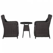 ratano lauko baldu - Lauko baldų komplektas Sodo Bistro, 3 dalių, juodas (Black), ratanas - 2 nuotrauka