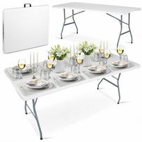 sulankstomi baldai - Lauko baldų komplektas Plonos 440000, sulankstomas sodo maitinimo stalas 180 cm, baltas (White) - 2 nuotrauka