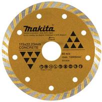 MAKITA DIAMOND BLADE 115x22,23mm TURBO (SUSAS) BETONAS, CEMENTAS, MARMURAS, PLYTELĖS