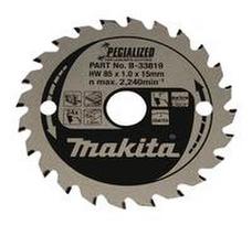 disku makita - Makita B-33819 SPECIALIZED Saw Blade 85x15x24Z - 1 nuotrauka