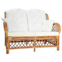 vidaXL Dvivietė sofa, šviesiai rudos spalvos (Light Brown), ratanas