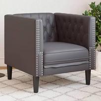 sofos dirbtines odos - Chesterfield 1-sėdimoji vieta sofa, pilka (Gray) - 2 nuotrauka