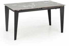Halmar FELIX Prailginamas valgomojo stalas Pilkas marmuras/Juodas (Gray marble/Black)