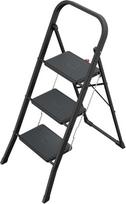 Hailo K44 StandardLine sulankstomos kopėčios, plieninės, 3 pakopos, juodos (Black)