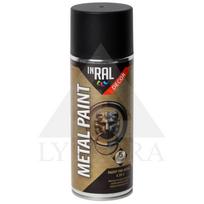 Aerozoliniai antikoroziniai dažai INRAL METAL PAINT 4in1, juodi (Black), matiniai, 400 ml