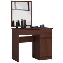 Kosmetinis staliukas Akord P-2/SL, tamsiai ruda (Dark Brown), 50 cm x 90 cm x 142 cm, su veidrodžiu