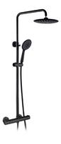 duso komplektas juodas - Dušo sistema su termostatiniu maišytuvu Domoletti ST-98007, juoda (Black) - 1 nuotrauka