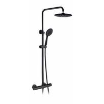 duso komplektas juodas - Dušo sistema su termostatiniu maišytuvu Domoletti ST-98007, juoda (Black) - 2 nuotrauka