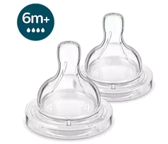 anti colic buteliukai - Philips Avent Anti-Colic silikoniniai žindukai greitos tėkmės 6m+ 2 vnt. SCY764/02 - 3 nuotrauka