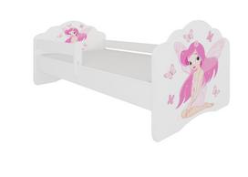 mergaites vaikiska lova - ADRK Furniture Casimo Girl with Wings, 70x140 cm, balta (White) - 1 nuotrauka