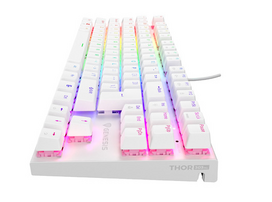silent keyboard - Genesis Thor 303 TKL, mechaninė klaviatūra žaidimams, laidinė, US, balta, Outemu Peach Silent (NKG-2063) - 3 nuotrauka