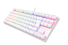 silent keyboard - Genesis Thor 303 TKL, mechaninė klaviatūra žaidimams, laidinė, US, balta, Outemu Peach Silent (NKG-2063) - 5 nuotrauka