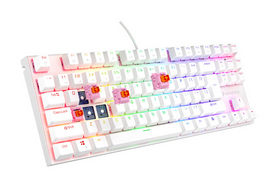 silent keyboard - Genesis Thor 303 TKL, mechaninė klaviatūra žaidimams, laidinė, US, balta, Outemu Peach Silent (NKG-2063) - 7 nuotrauka