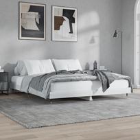 vidaXL Lovos rėmas, baltas (White), 160x200 cm, apdirbta mediena, blizgus