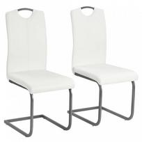 Valgomojo kėdžių komplektas Gembinė, 2 vnt., baltos (White) dirbtinė oda