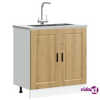 virtuvines spinteles kriaukle - Porto Kitchen Bottom Cabinet, Artisan Oak, 80x46x81.5 cm - 2 nuotrauka