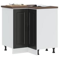 Porto Kitchen Corner Cabinet, Juodas (Black), 75.5x75.5x81.5 cm