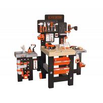 meistro stalas - Smoby Darbinis stalas su įrankiais vaikams Black Decker, Juodas (Black) - 1 nuotrauka