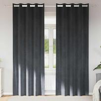vidaXL Užuolaidos su akimis 2 vnt, šviesiai pilka (Light Grey)