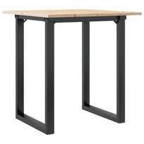 vidaXL Valgomojo stalas 60x60x75 cm, pušis/plieninis, O formos rėmas