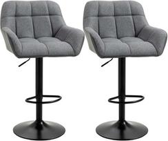 Baro kėdžių rinkinys HOMCOM, pilkas (Gray), 2 vnt.