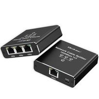 Qoltec 52294 Šakotuvas Ethernet mini SWITCH 1x3 RJ45 1000Mb/s USB-C Aliuminis