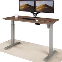 stalas desktronic - Desktronic HomeOne Elektrinis reguliuojamo aukščio stalas 140x70 cm Pilkas/Riešutas (Gray/Walnut) - 2 nuotrauka
