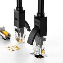 6 cat lan - Ugreen Ethernet RJ45 Flat Network Cable Cat.6 UTP 15m Black - 3 nuotrauka