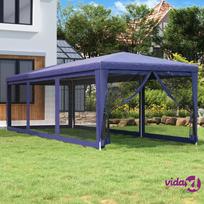 progines pavesines - vidaXL Proginė palapinė su 8 tinklinėmis sienomis, mėlyna (Blue), 3x9 m, HDPE - 2 nuotrauka