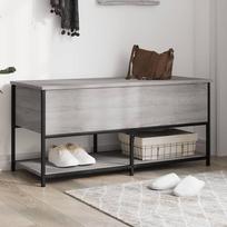vidaXL Suoliukas-daiktadėžė, pilkas (Gray), 100 cm x 42.5 cm x 47 cm