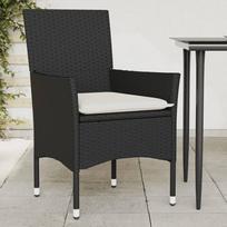 vidaXL Sodo kėdės su pagalvėlėmis, 2vnt., juoda (Black)