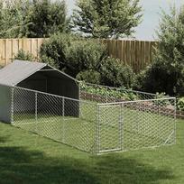 vidaXL Lauko voljeras šunims su aptvaru, 6x2x1,5m, plienas