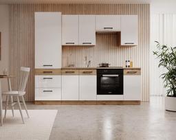 Virtuvinių baldų komplektas ADRK Vika 240, baltas/ąžuolo (White/Oak)