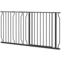 laiptu varteliai sunims - PawHut šunų durų varteliai, juodi (Black) - 1 nuotrauka