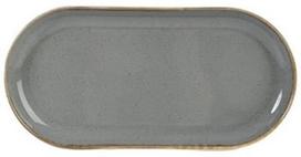 Porland Seasons Oval Plate 20x32cm Dark Grey