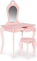 medines taburetes - EcoToys Vaikiškas kosmetinis staliukas su veidrodžiu, rožinis (Pink) - 1 nuotrauka