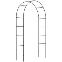 augalu arkos - Gėlių arka Outsunny, 140 cm x 40 cm x 240 cm, metalinė, juoda (Black) - 2 nuotrauka