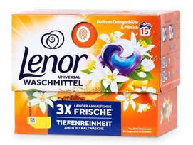 lenor - Lenor Skalbimo kapsulės All in 1 Universal Oranžinis (Orange) Blossom & Peach, 15 vnt. - 1 nuotrauka