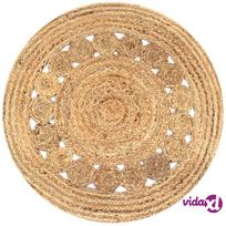 vidaXL Apvalus pintas džiuto kilimas, 90 cm
