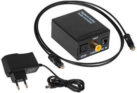 optinis kabelis - Blow TOSLINK DAC į 2xRCA + Jack optinis keitiklis su maitinimo šaltiniu (Black) - 1 nuotrauka