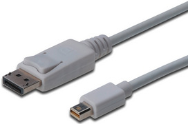 displayport 3m - Assmann DisplayPort į Mini DisplayPort kabelis 3m Baltas (White) - 1 nuotrauka