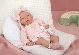 Arias Reborn lėlytė rožinėmis (Pink) rūbeliais, 40 cm